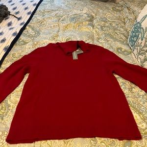In Cashmere Red Turtleneck Sweater. Size medium never worn.
